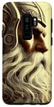 Coque pour Galaxy S9+ Majestic Warrior Barbe avec casque nordique vintage Viking