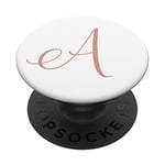 PopSockets A Initial Monogram Blush Pink and White Capital Letter PopSockets Swappable PopGrip