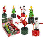 Träfigur med Tryckfunktion, Julmotiv, 11 cm