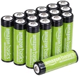 Amazon Basics AA NiMh Rechargeable Batteries, Pre-charged, Pack of 16 (Appearance may vary)