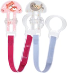 MAM Soother Clips, Pack of 2, Baby Soother Chain Fits All MAM Soothers, Newborn 