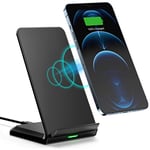 BHHB Chargeur sans Fil, Chargeur Induction certifié Qi 10 W Max, Wireless Charger Stand, Compatible avec Samsung note20/note20+/note10/S10, etc., iPhone 15/14/13/12 Series, etc.
