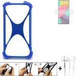 protective ring for Samsung Galaxy M53 5G + eraphones Silicone Case Softcase Bum