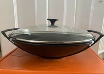Le Creuset Wok & Glass Lid 36cm Satin Black(NEW)