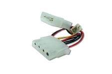 DIGITUS Câble d'alimentation Interne Molex - 4-pin Molex Femelle vers 4-pin Molex mâle & 3-pin pour Ventilateur - 0,3m - Convient aux Ventilateurs, disques durs ou lecteurs optiques