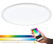 EGLO connect plafonnier LED SARSINA-C, lampe de plafond Smart Home, luminaire effet ciel étoilé en aluminium et plastique, Ø 59,5 cm, avec télécommande, dimmable, tons blancs et couleurs réglables