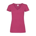 Fruit of the loom Ladies Valueweight V-Neck T - Dark Heather Grey / 2XL