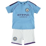 Manchester City Football Kit Shorts Short Sleeve Top T-shirt Set Sky Blue Baby