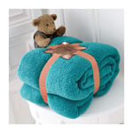Teddy Bear Throws Blanket for Double Size Bed Chair Sofa Super Soft Warm Cozy Fluffy Large Fleece, 130 x 180 cm, Teal