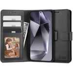 Samsung Galaxy S24+ (Plus) Tech-Protect Flip Wallet m. Plånbok - Svart