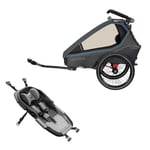 Qeridoo® Kidgoo1 cykelkärra för barn Navy Blue Collection 2023 inklusive hängmatta Plus