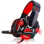 Led Light Wired Gaming Headphones For Computer Adjustable Bass Stereo PC Gamer Over Ear Wired Headset With Mic USB