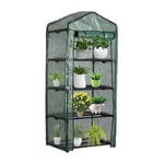 ASY 4 Tiers Mini Greenhouse Cover without Frame Green Cover Portable Walk-in Replacement Plastic Small Vegetable Garden Frame Growhouse Plant Grow Shed For Seedlings Herbs Flowers (without Frame)