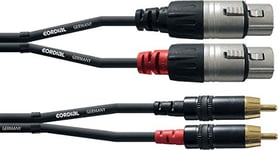 CORDIAL CABLES Câble audio double XLR femelle/Rca 3 m CÂBLES AUDIO Essentials RCA