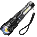 Superkraftfull LED-ficklampa 20 000 lumen, USB-laddningsbar