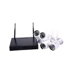 Trade Shop Traesio - Kit De Vidéosurveillance Hd Nvr Wifi à 4 Canaux Avec 4 Caméras y Compris Ahd 1,3 Mp