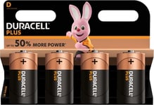 Duracell Plus D LR20-batteri, 4 st.