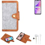 Protection sleeve + earphones for Oppo A77 5G Case light grey