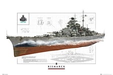 empireposter 751133 World of Warships Bismarck Poster, Papier, Multicolore, 91,5 x 61 cm