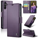CaseMe Slim Plånboksfodral RFID-skydd Samsung Galaxy A15 Lila