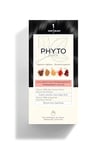 Phyto - Kit Coloration Permanente - 1 Noir - Pigments Végétaux - Sans Ammoniaque - Experts Coloristes - Tenue Longue Durée - Couvre 100% des Cheveux Blancs - 81% d'ingrédients d'origine naturelle