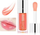 Pink Tinted Lip Glow Oil,Plumping Lip Gloss Clear Jelly Moisturizing Lip Glow Oi