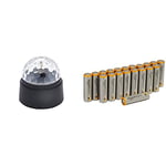 Global Gizmos Battery Operated Crystal Starball Disco Light, Black & Amazon Basics AA Performance Alkaline Batteries [Pack of 20] - Packaging May Vary