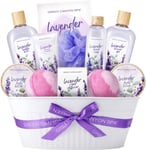Spa Bath Gift Set for Women 12 Pcs Lavender Bath and Shower Set Including Bubble