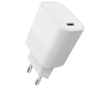 Chargeur secteur WE 1 Port USB-C : 5V/3A, 9V/2.22A, 12V/1.67A, 20W, Power Delivery, format mini, coloris blanc. Blanc