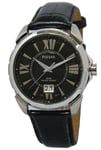 Pulsar Mens Stainless Steel Case Leather Watch PQ5005