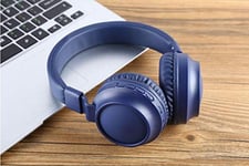 Bluetooth Headset Wireless Mobile Phone Music Folding Card Running Stereo Headset blue