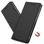 MRSTER Sony Xperia L4 Case, Sony Xperia L4 Premium PU Leather Cover with Hidden Magnetic Adsorption Shockproof Flip Wallet Case for Sony Xperia L4. DT Black