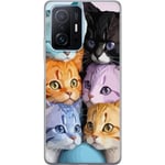 Xiaomi 11T Pro Genomskinligt Skal Färgglada Katter
