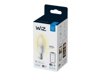 WiZ - LED-glödlampa - form: C37 - glaserad finish - E14 - 4.9 W (motsvarande 40 W) - klass F - mjukt vitt ljus - 2700 K