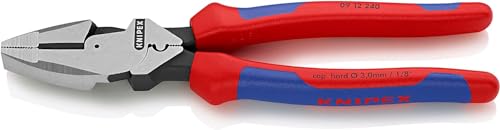 Knipex Lineman's Pliers American style black atramentized, with multi-component grips 240 mm 09 12 240