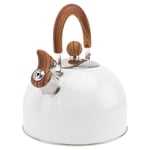 DOITOOL 2. 5L Stainless Steel Whistling Tea Kettle Stove Top Whistling Tea Pot with Heat- Proof Handle Large Capacity Boiling Kettle Teapot Hot Water Kettle White