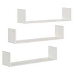 3 PCs U Shaped Floating Shelves Wall Mount Bookshelf Bedroom Kitchen