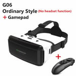G06 add gamepad Boîte à lunettes de réalité virtuelle 3D VR, casque stéréo Google carton pour Smartphone IOS Android, bascule sans fil ""Nipseyteko