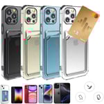 Iphone 16/15/14/13/12/11/SE/X/XS/8/7 skal mobilskal kort slot - Transparent IPHONE 15 PLUS