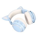 (Blue)Cat Ear Gaming Headset 7 RGB Lighting Options 50mm HD Speaker Unit