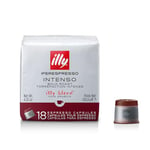illy Coffee, Intenso Espresso Coffee Capsules, Dark Roast, Made From 100% Arabica Coffee Beans, Pack of 6 x 18 Capsules