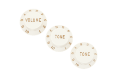 Fender Stratocaster Knobs, Parchment (Volume, Tone, Tone)