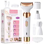 ACWOO Rasoir Électrique Pour Femme, 4 En 1 Rasoir Indolore Rechargeable, Tondeuse, Rasoir Sans Fil, Épilateur, Pour la Visage, Bras, Jambes, Aisselles, Bikini