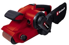 Einhell TC_BS 8038 TC-BC 8038 E Belt Sander | Strip Sander With Tool-Free Belt Change, Auxiliary Handle | 800W Band Sander With Dust Collector Including 1x P80 Grinding / Sanding Belt, Red