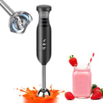 Hand Blender Stick Blender Immersion Blender Handheld, Electric Hand Blenders for Kitchen with Stainless Steel Blade Hand Mixer & Chopper for Making Baby Food, Soups, Sauce (300W, Black)