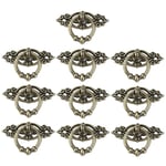 10 st Vintage Kökslucka Skåp Kommod Dörr Låda Ring Drag Handtag Knoppar (antik mässing)