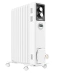 Dimplex ECR20Tie 2kW Portable Eco Radiator, Oil Free Column Heater, Freestanding Electric Heating Unit, Quiet Plug In Lightweight with Adjustable Thermostat & Timer – White, White/Light Grey