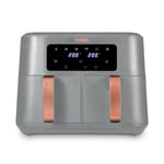 Tower Vortx 8.5L Dual Basket 2400W Air Fryer in Grey & Rose Gold T17137GRY