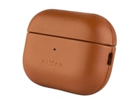 Fixed Podsleather - Skydd Laddningsfodral För Trådlösa Öronsnäckor - Magsafe-Kompatibilitet - Genuint Läder - Brun - För Apple Airpods Pro (2A Generation)