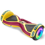 QINGMM Hoverboard,Two Wheel Self Balancing Car with LED Flash Lights And Bluetooth Speaker,Smartphone Control Electric Scooters,for Kids Adult,Gold